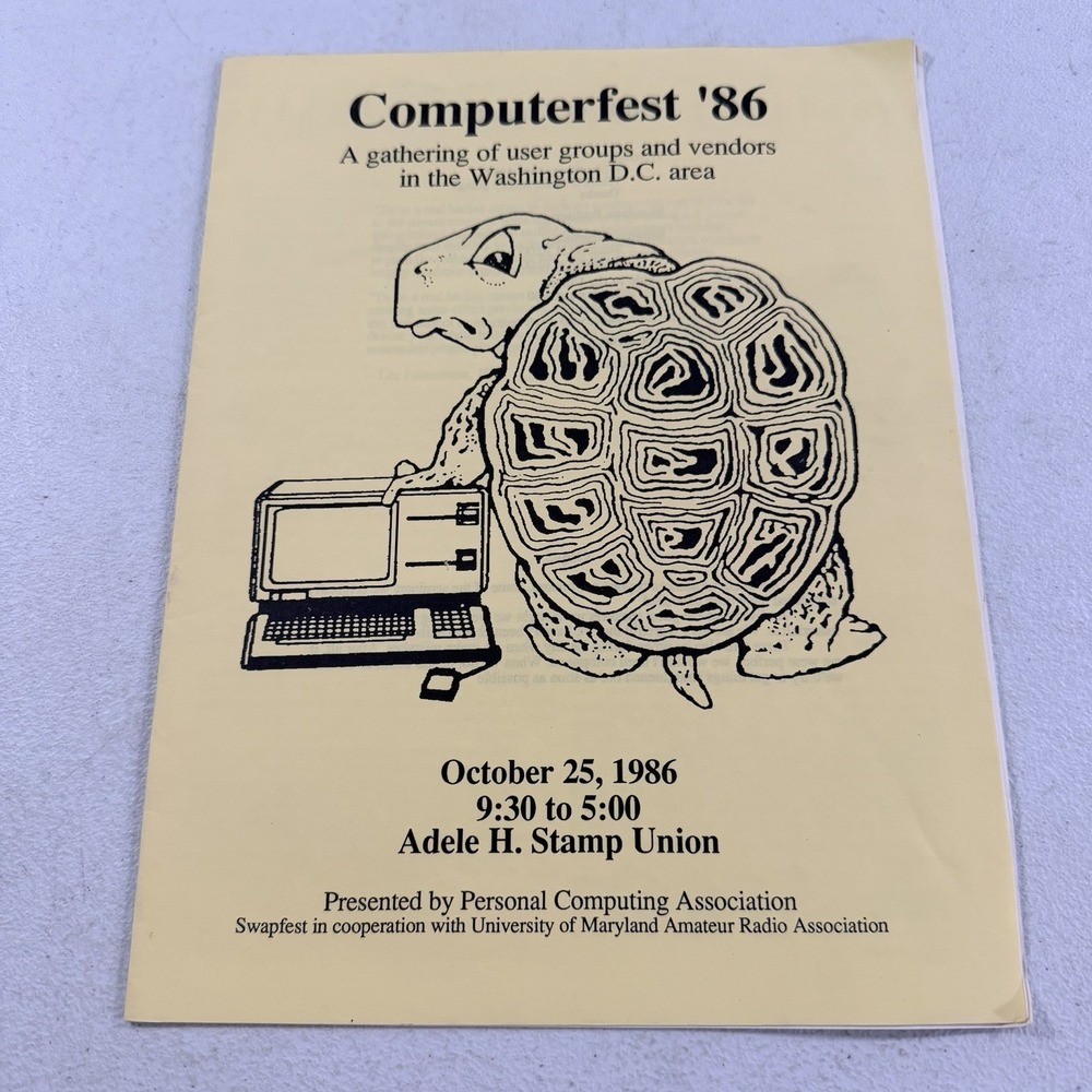Computerfest 1986 Personal‎ Computing Association Vintage Brochure Pamphlet